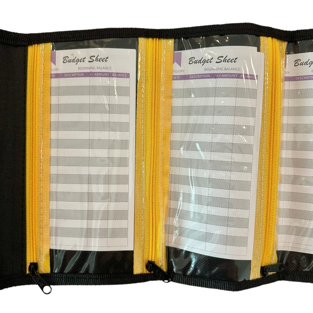 Cash Organizer Wallet, Yellow Money Wallet for Budgeting, Savings Cash Envelope - Picture 4 of 6